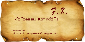 Füzessy Kornél névjegykártya