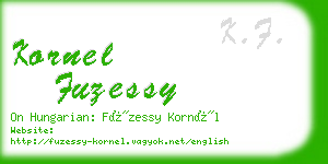 kornel fuzessy business card